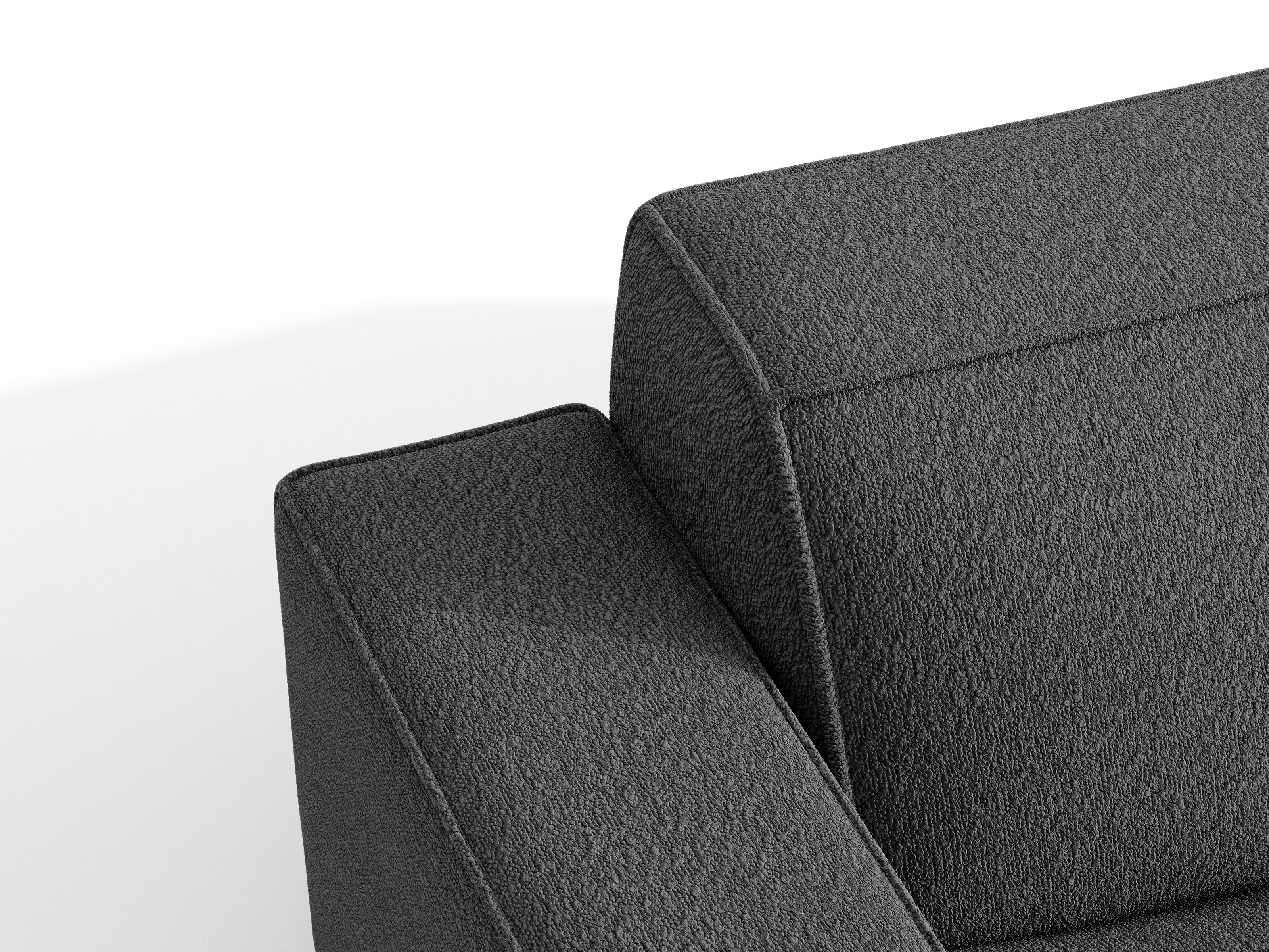 Micadoni Schlafsofa Jodie 3-Sitzer Boucle Baloo Dunkelgrau