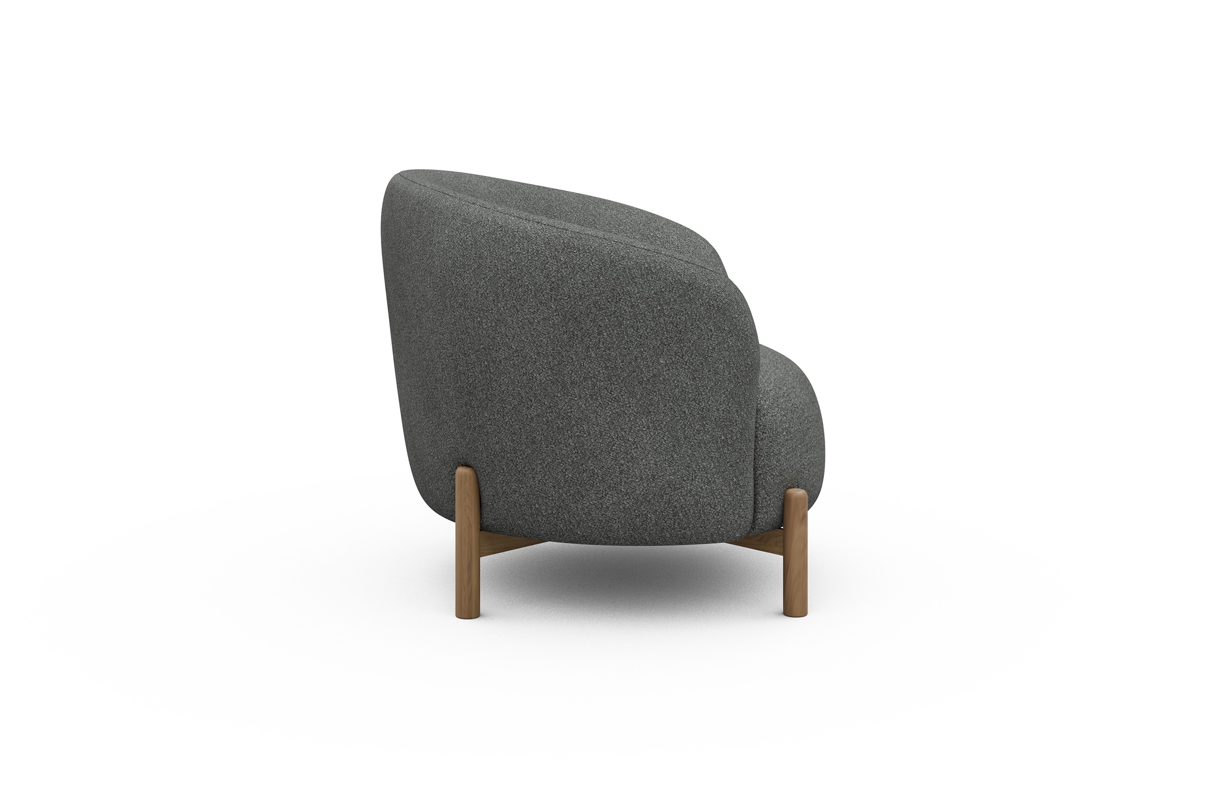 Sessel Ronda Holzbeine Eiche Natur Boucle-Ash-Grey