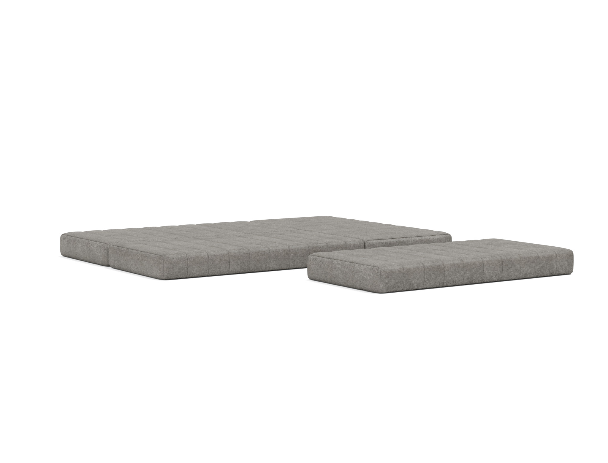 Eck-Schlafsofa CozyPad L-Form mit Armlehne Flachgewebe Avella 282-Warm-Grey