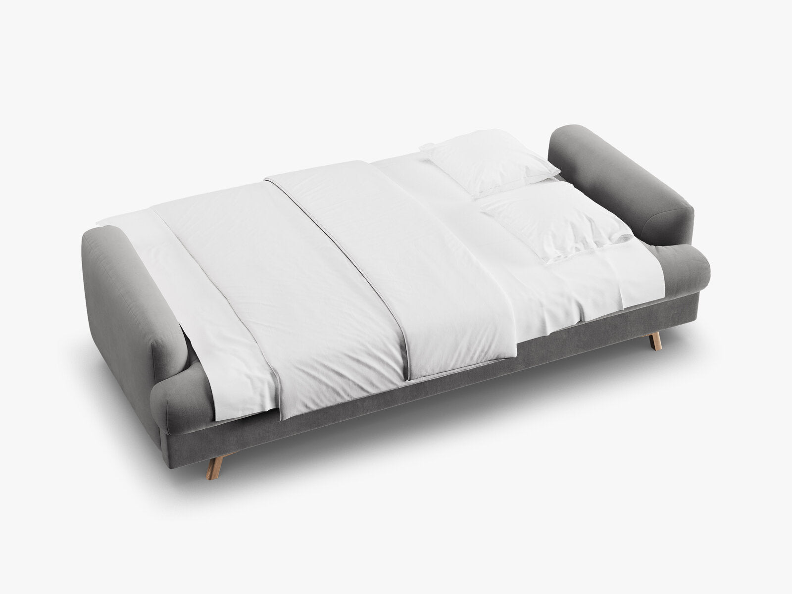 Micadoni Naomi Sofa Mit Bettfunktion Und Stauraum Samt Salvador Grau