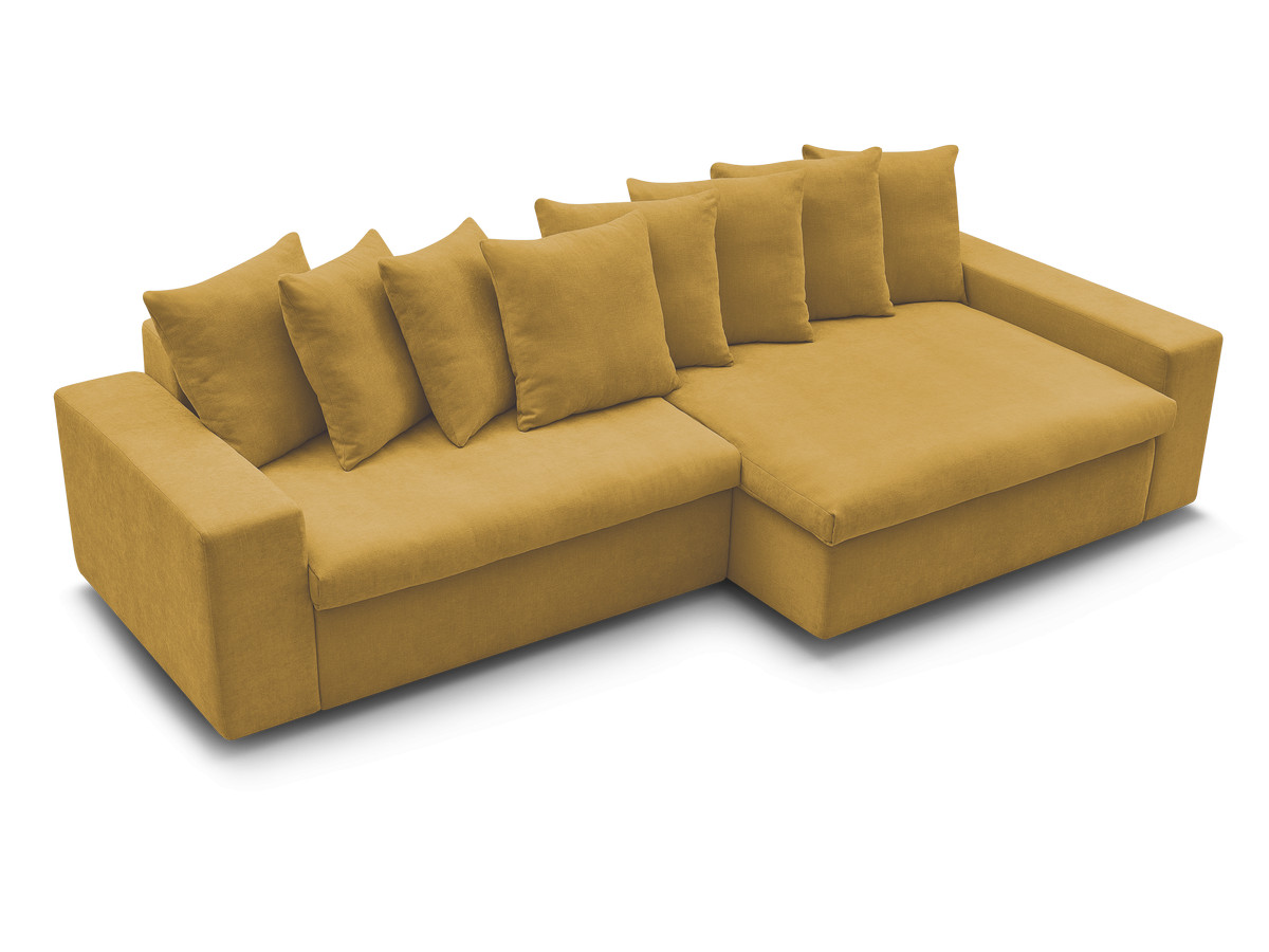 Bobochic Enore Ecksofa 330 × 100 cm Stoff Gelb Ecke rechts
