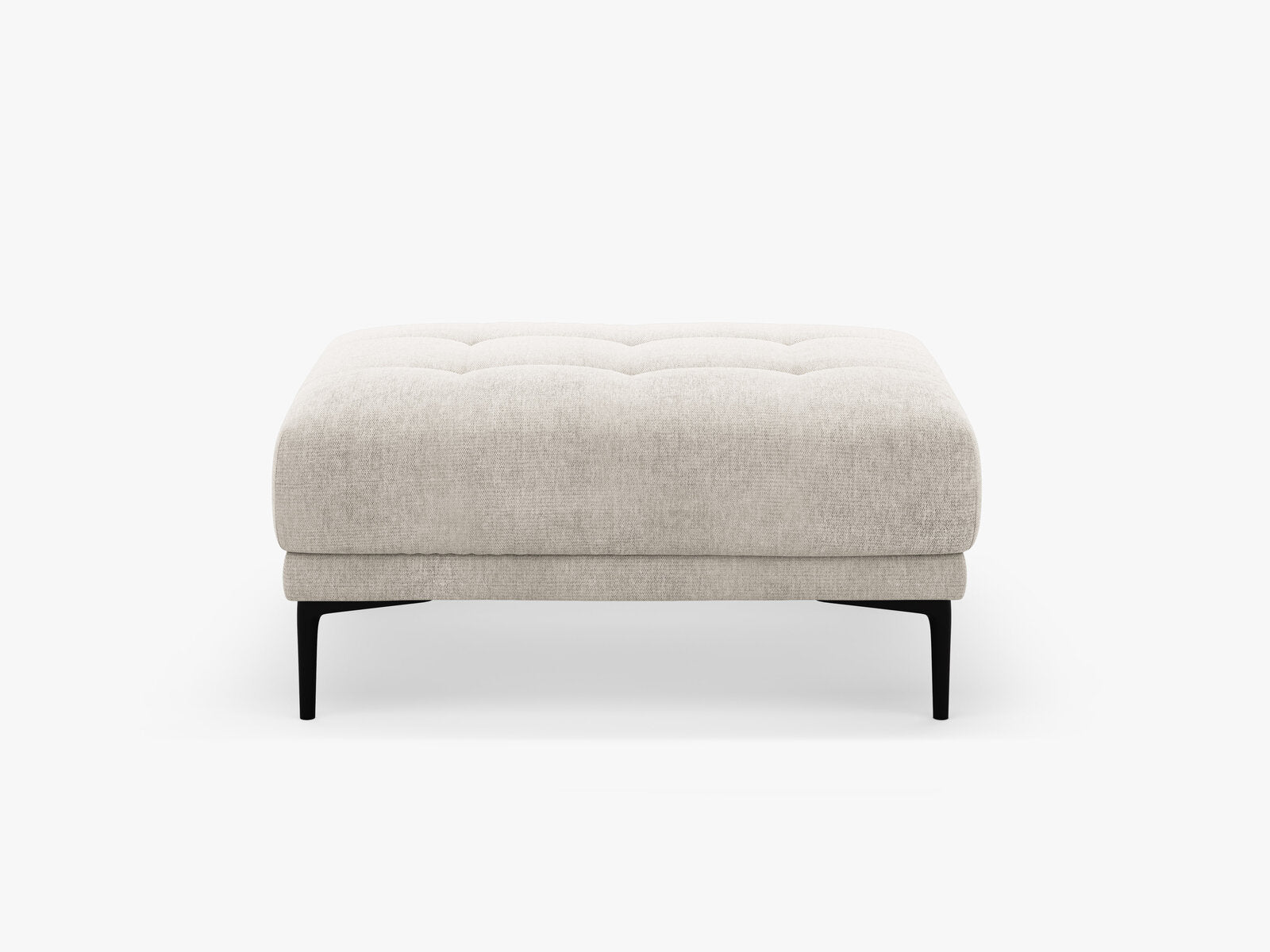 Micadoni Hocker Bemy Groß 1-Sitzer Strukturierter Stoff Beige