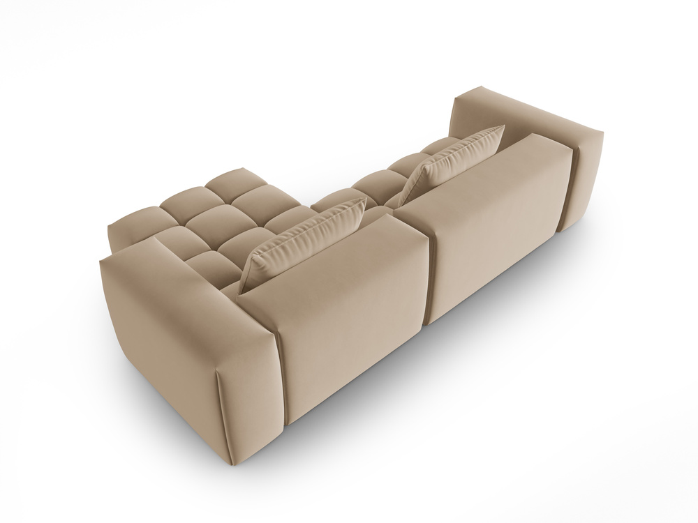 Cosmopolitan Design Ecksofa Verona 3-Sitzer Samt Casino Mandelbeige Rechts