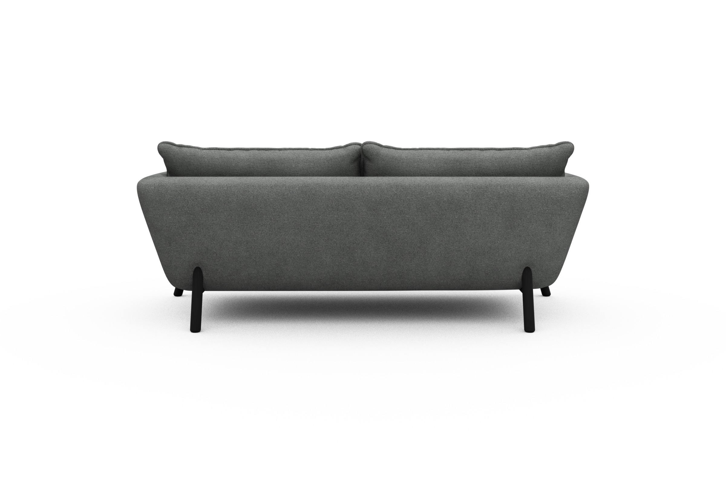 Sofa Emil PREMIUM 2-Sitzer Beinfarbe Eiche Schwarz Boucle-Ash-Grey
