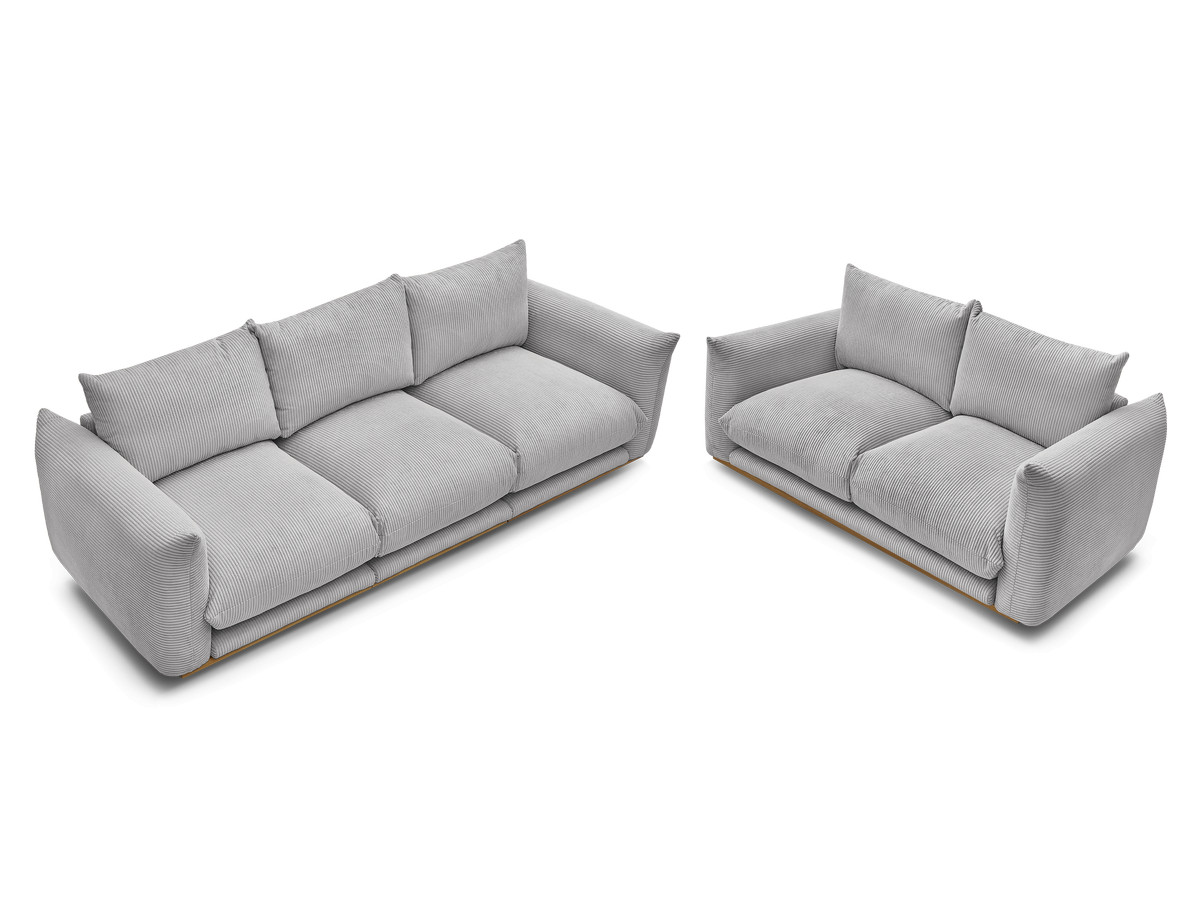 Bobochic Ernest Sofa 5-Sitzer Cordsamt Hellgrau