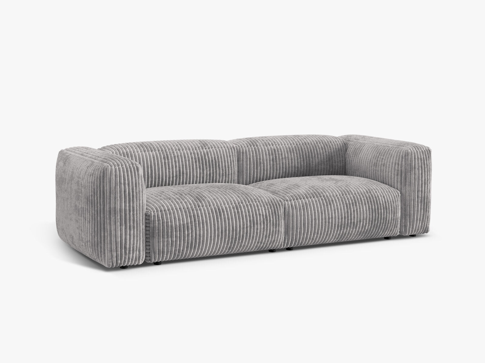 Micadoni Sofa Martina 3-Sitzer Kord Tilia Hellgrau
