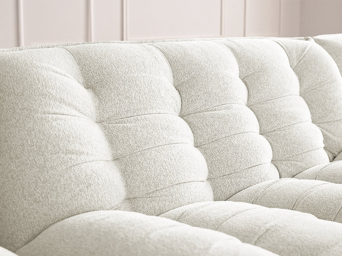 Bobochic Serena Ecksofa Melange-Stoff Weiß