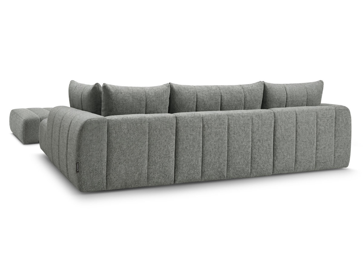 Bobochic Nesty Wohnlandschaft mit Pouf Melange-Stoff Dunkelgrau Ecke links