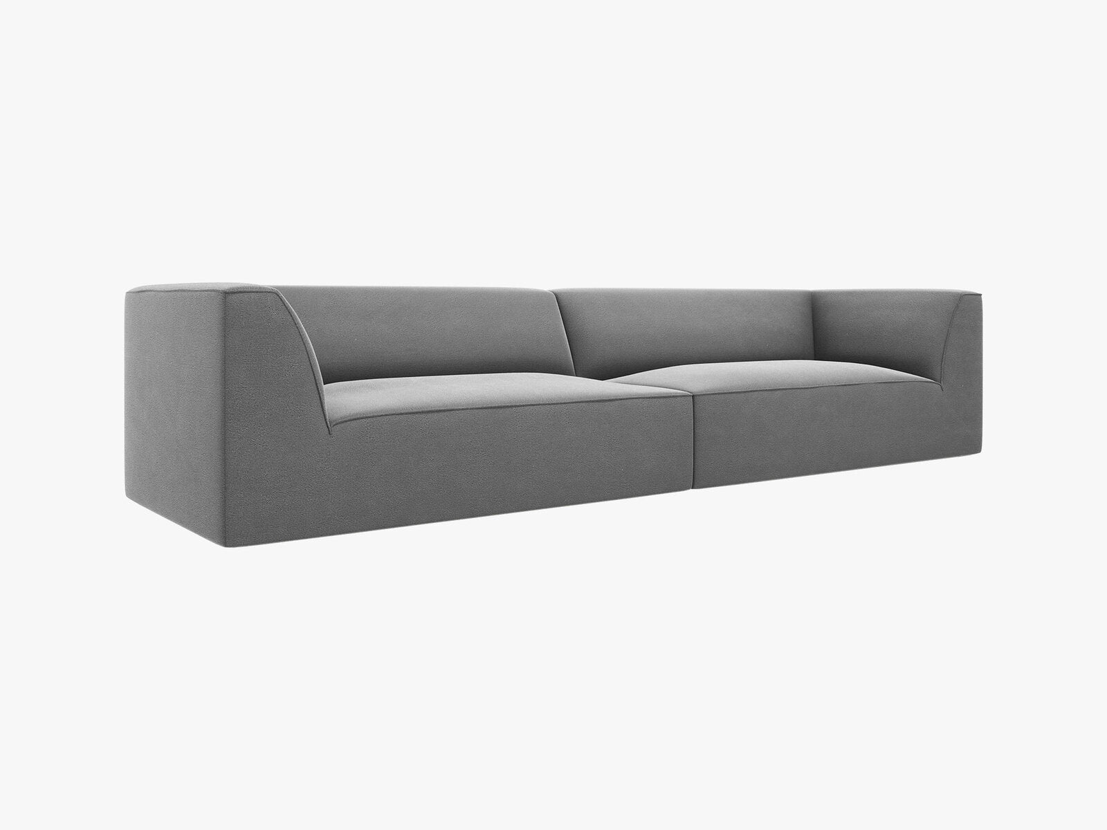 Micadoni Sofa Ruby 4-Sitzer Samt Salvador Grau