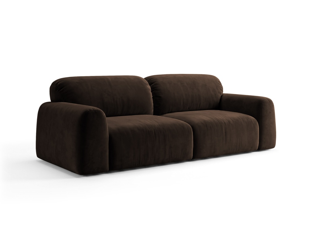 Cosmopolitan Design Sofa Milan 4-Sitzer Samt Bluvel Dunkelbraun