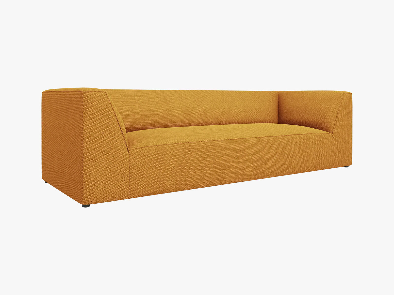 Micadoni Sofa Ruby 3-Sitzer Strukturierter Stoff Ottawa Gelb