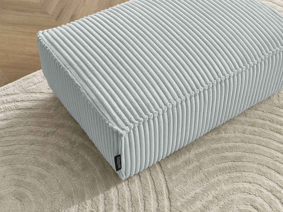 Bobochic Chelsea Pouf Breitcord weich Hellgrau