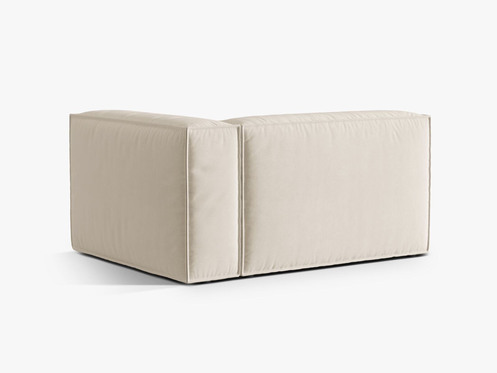 Micadoni Eckmodul Nuria 2-Sitzer Samt Paris Beige Rechts