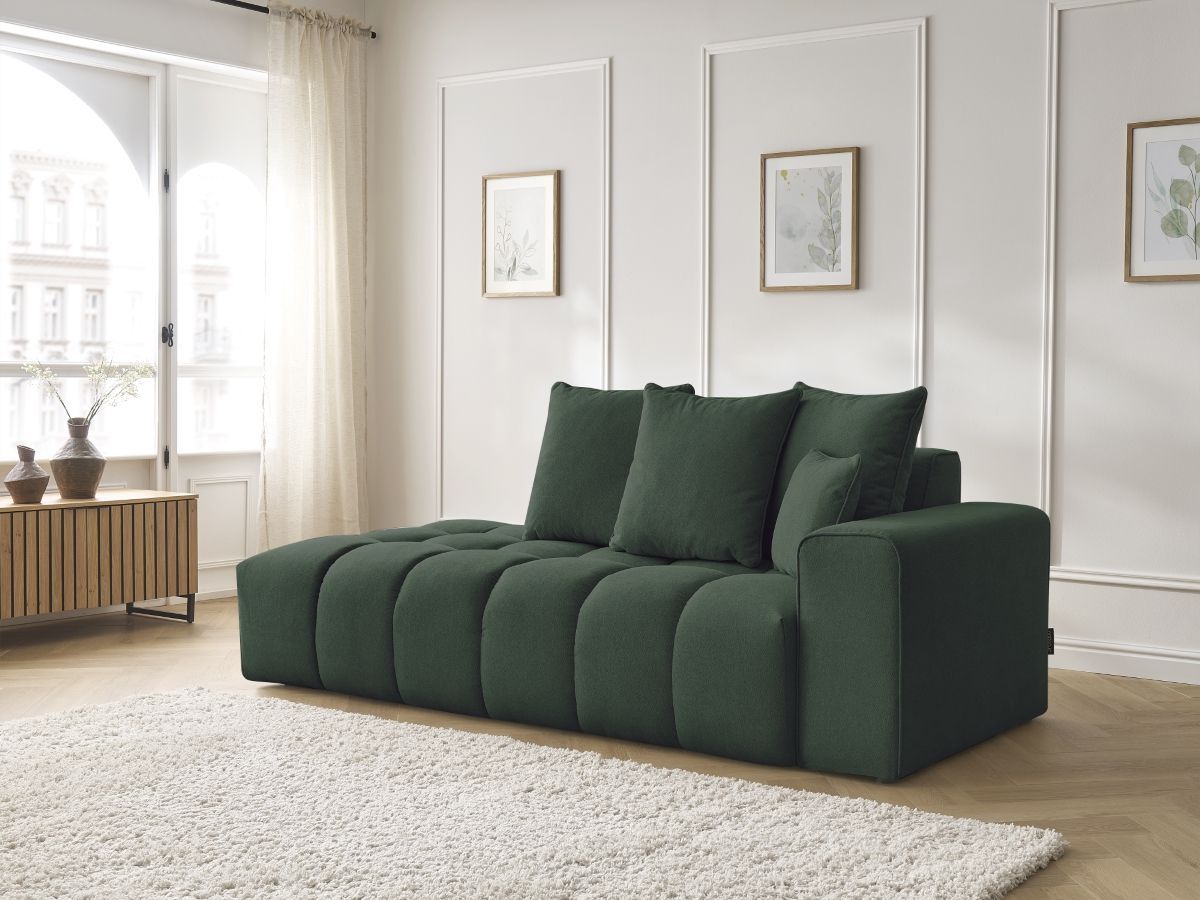 Bobochic Mont-blanc Sofa 4-Sitzer Melange-Stoff Grün Armlehne rechts