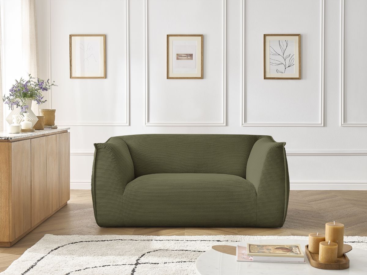Bobochic Giorgia Sofa 2-Sitzer Cordsamt Grün