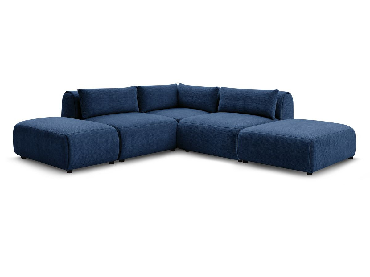 Bobochic Jeanne Ecksofa 271 × 300 cm Strukturstoff Dunkelblau