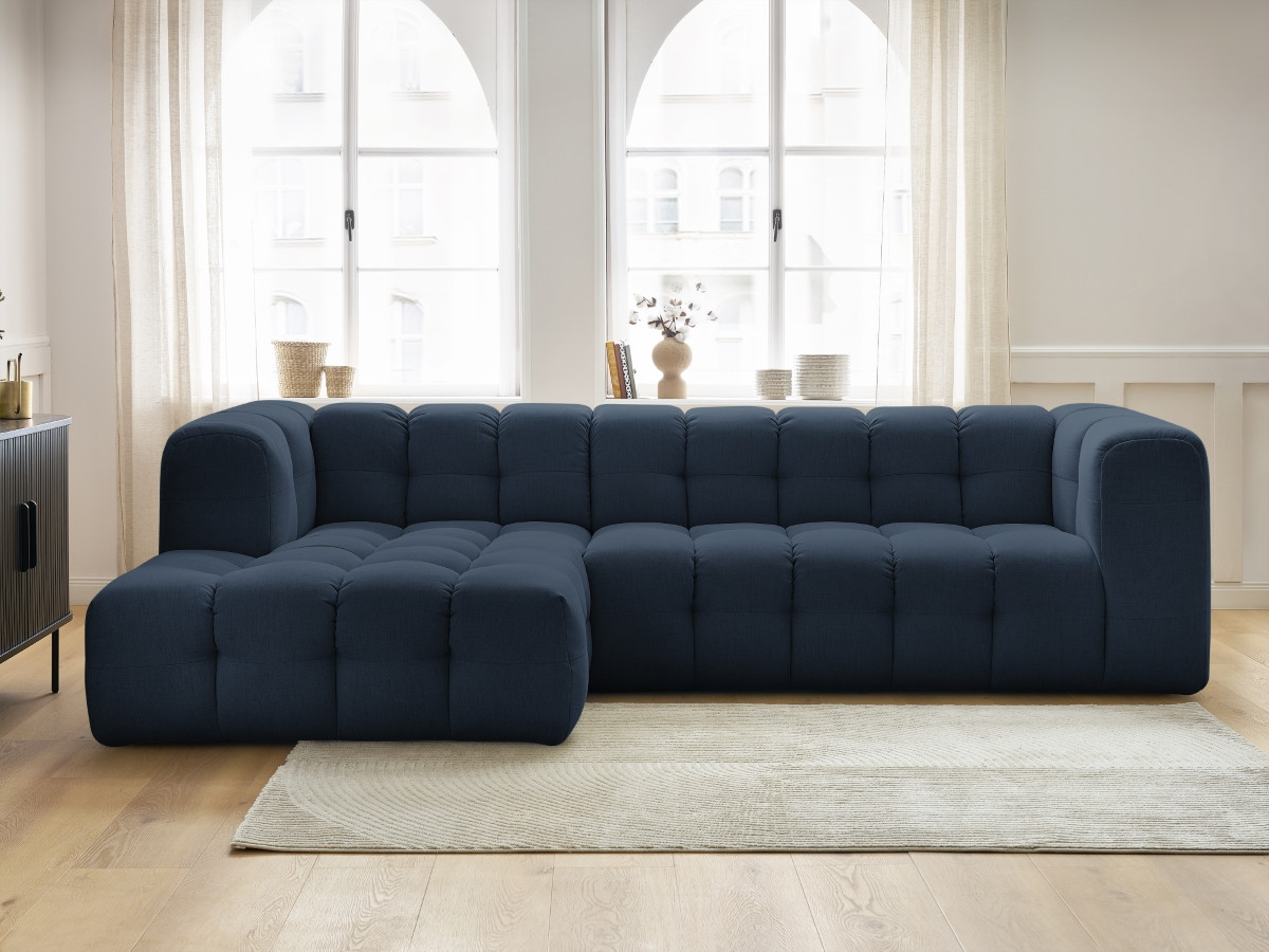 Bobochic Cloud Ecksofa 288 × 184 cm Stoff Dunkelblau Ecke links