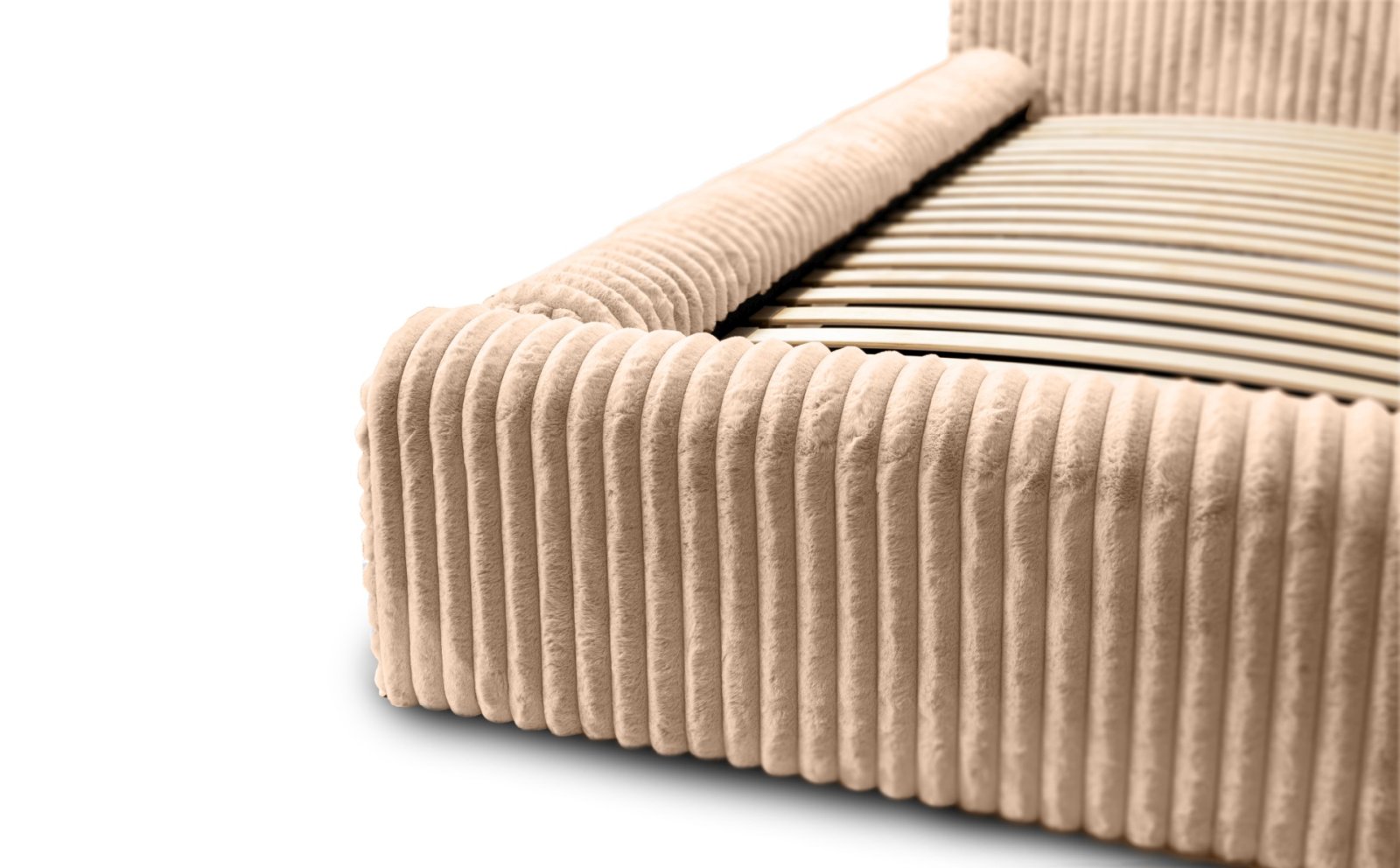 Polsterbett Miloa Softcord mit Fellstruktur 160x200 mit Holzrahmen Vito 26