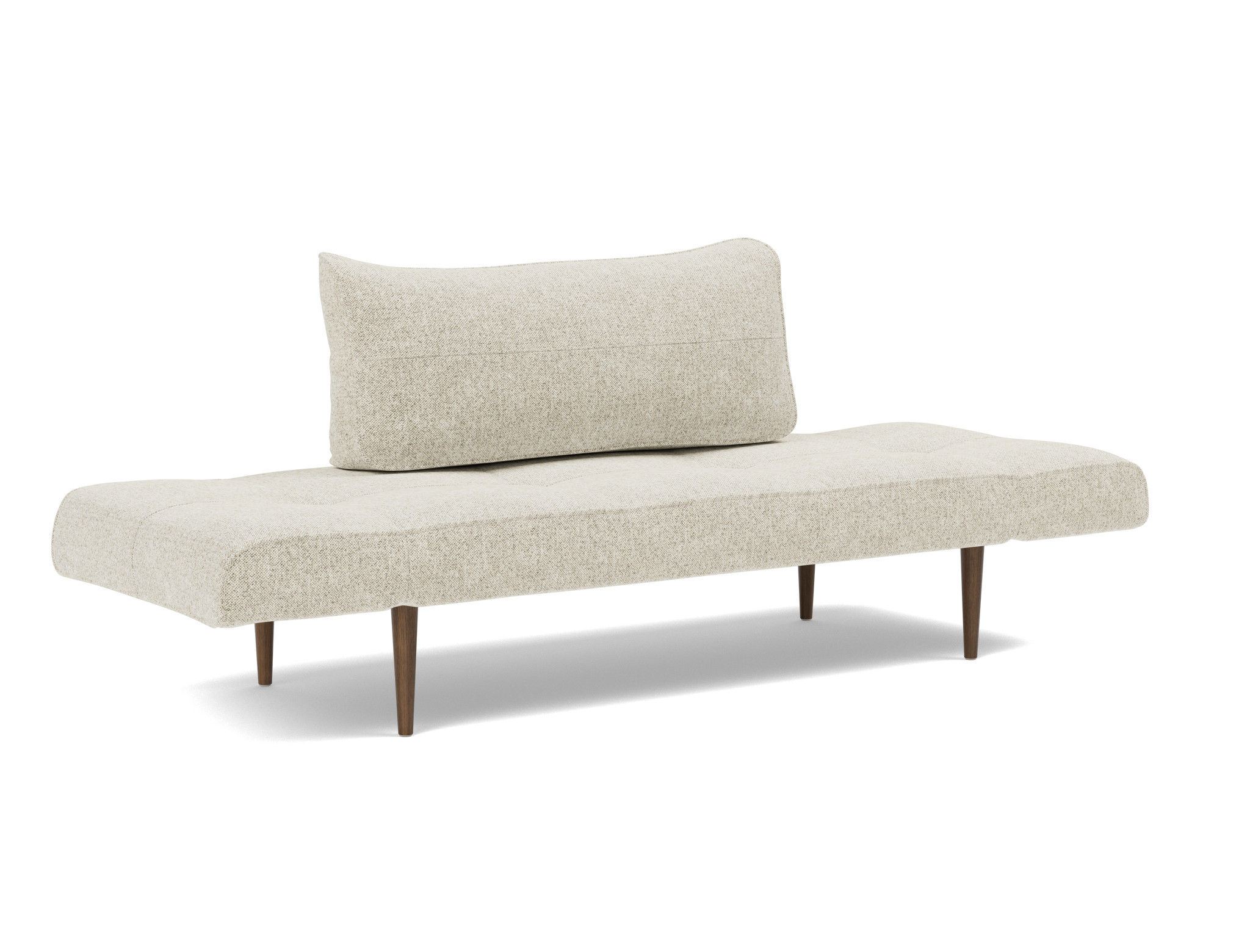 Tagesbett Zeal Strukturierter Stoff Taura 357-Off-White Beine Styletto Eiche dunkel