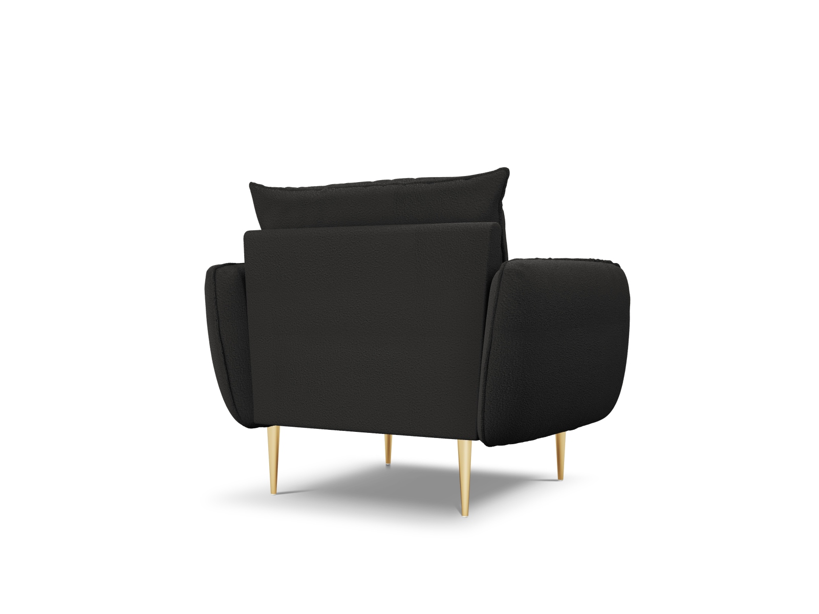 Cosmopolitan Design Sessel Vienna Boucle Ascot Schwarz Beine Gold