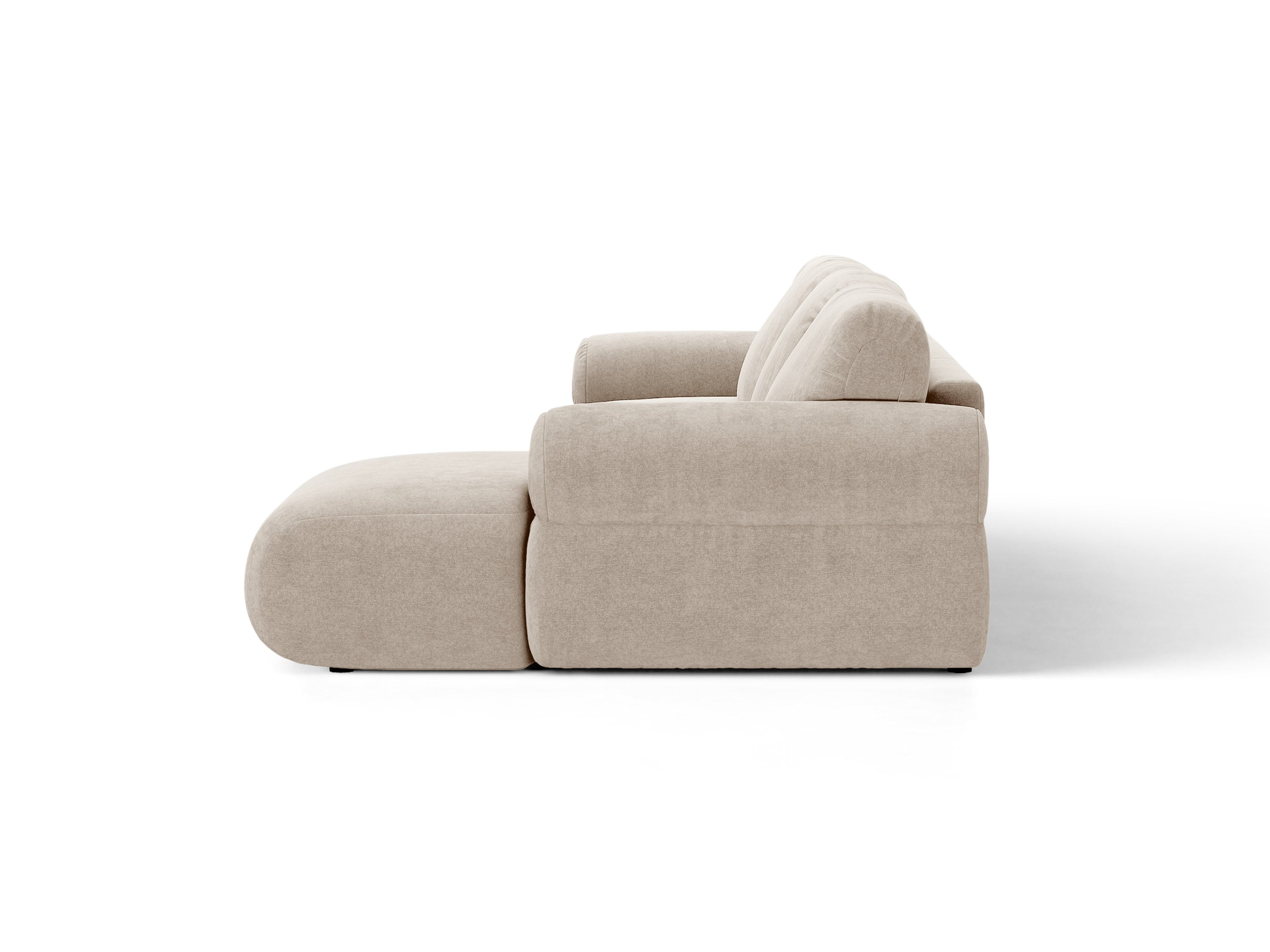 Micadoni Ophelia Ecksofa 6-Sitzer Strukturierter Stoff Liberty Beige Links