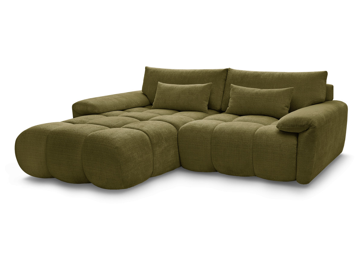 Bobochic Ivane Ecksofa Strukturstoff Grün Ecke links