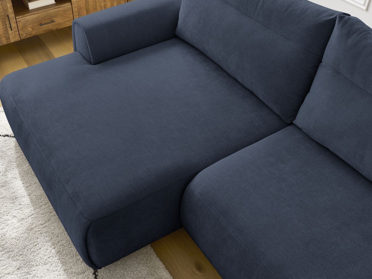 Bobochic Aden Ecksofa 386 × 152 cm Stoff Dunkelblau Ecke links