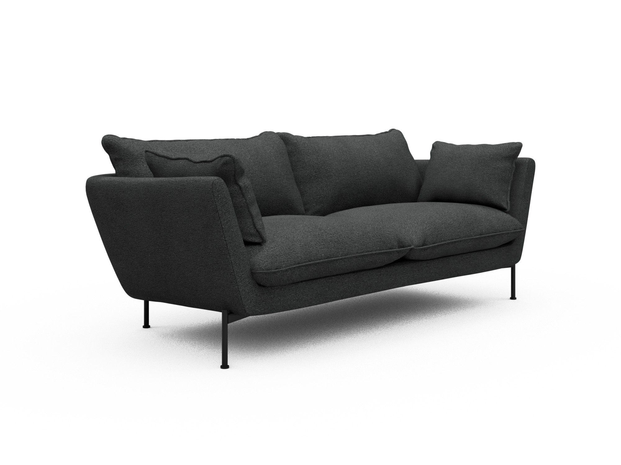 Skandi Home Sofa Anton Soft 2-Sitzer Boucle-Charcoal moebelfaktor
