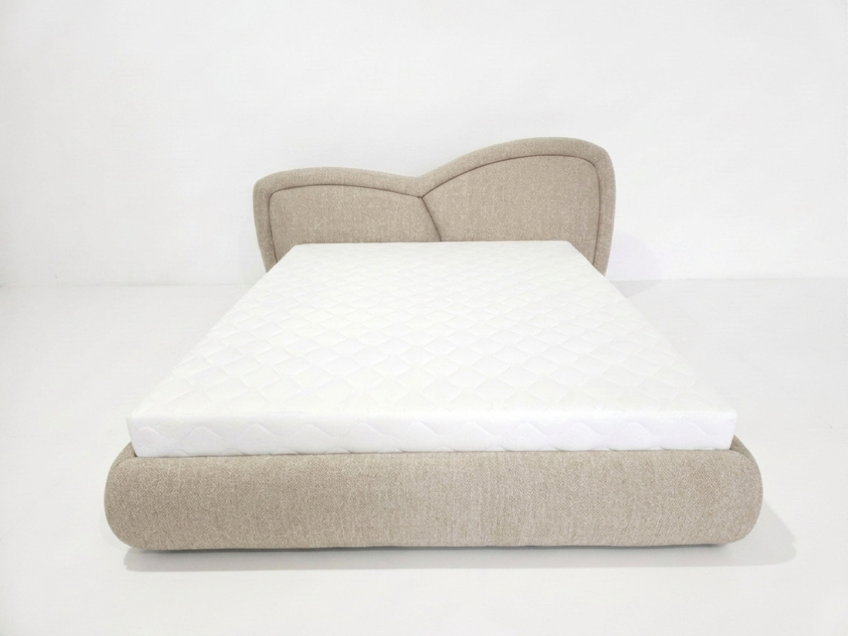 Bobochic Daniela Polsterbett Strukturstoff Beige, Liegefläche 160 × 200 cm