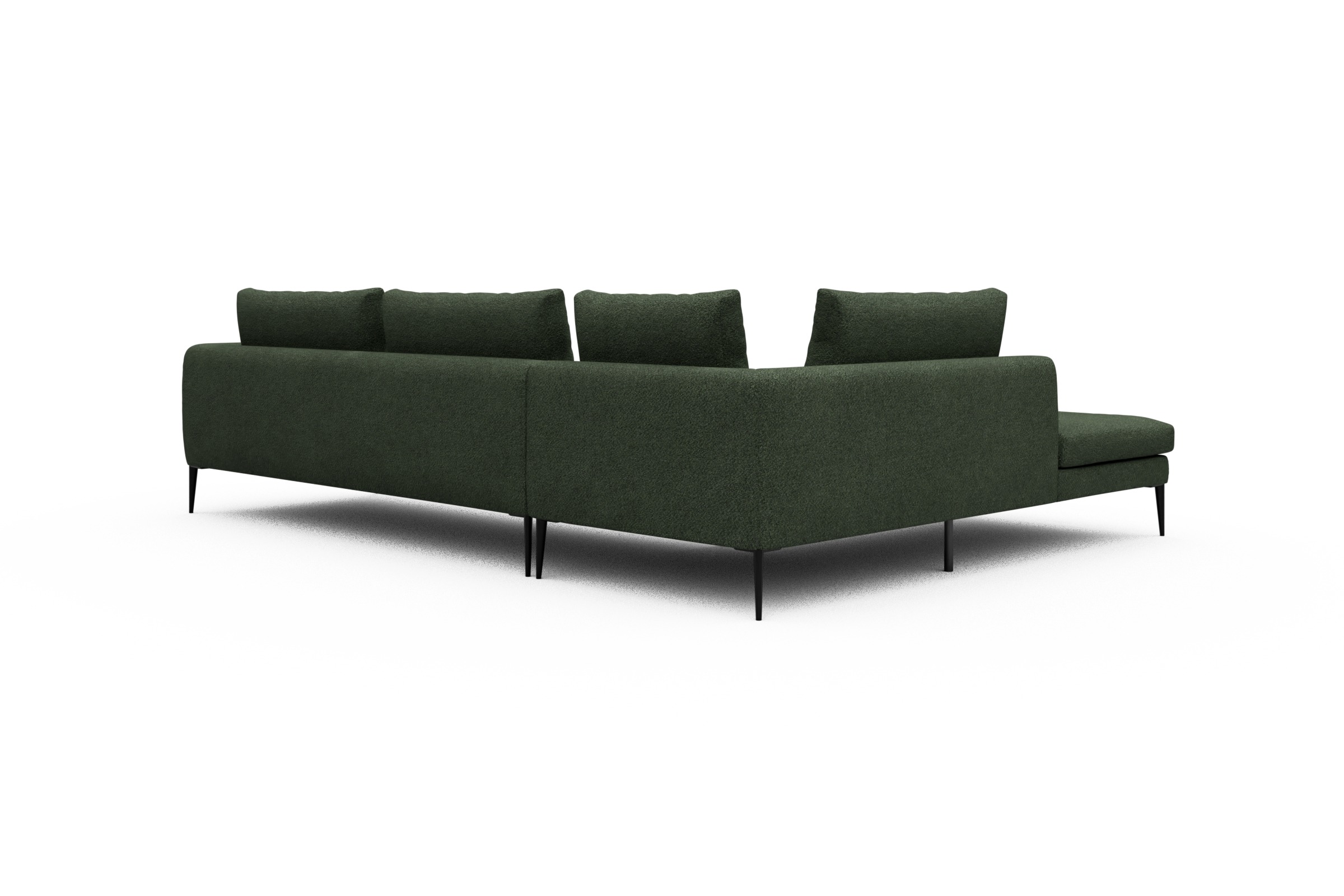 Ecksofa Paul Relax-Ecke rechts mit 3-Sitzer Vanora-Deep-Green