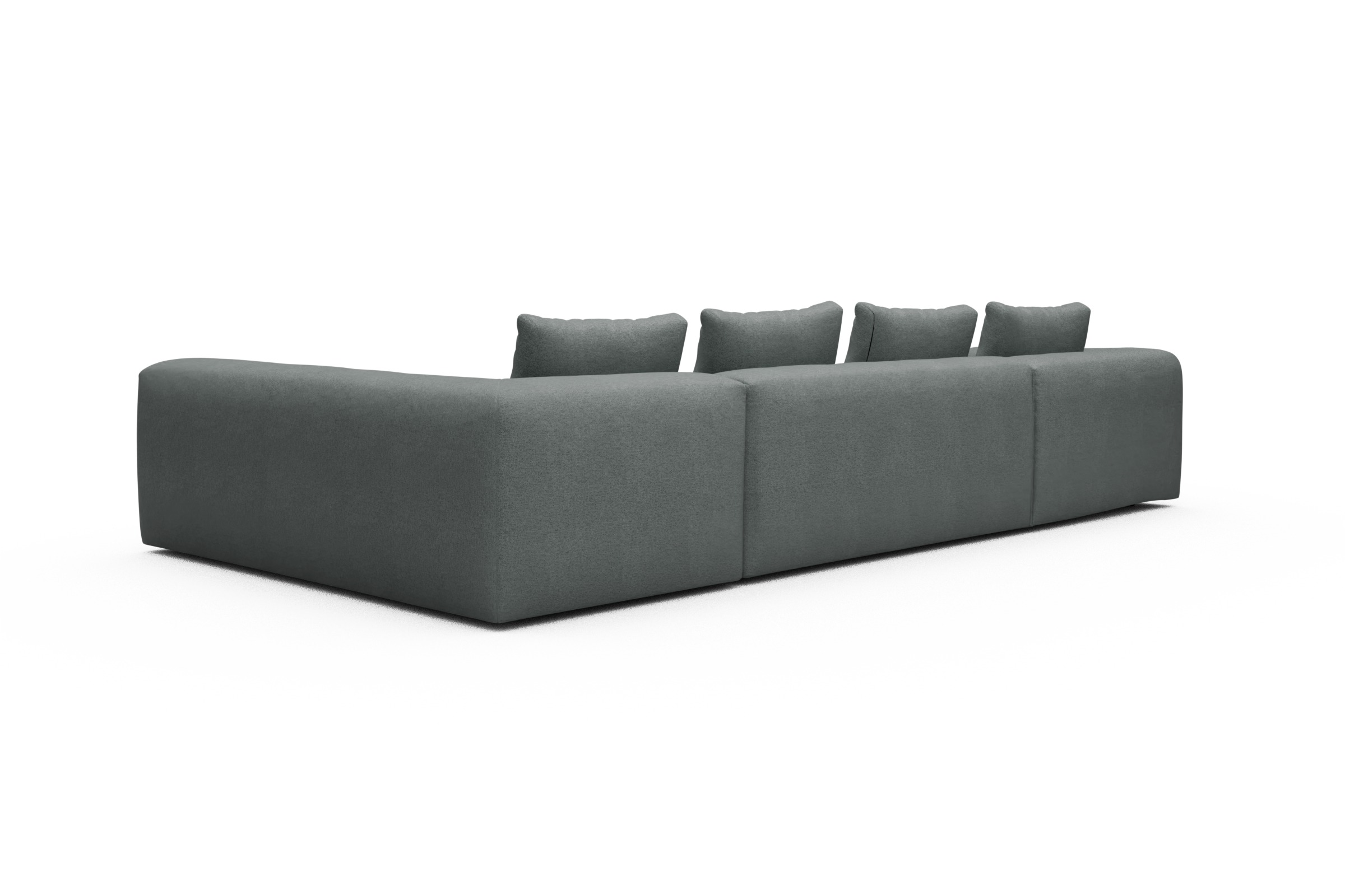 Wohnlandschaft Fred Chaiselongue links mit 2-Sitzer und lange Armlehne rechts Denari-Soft-Grey