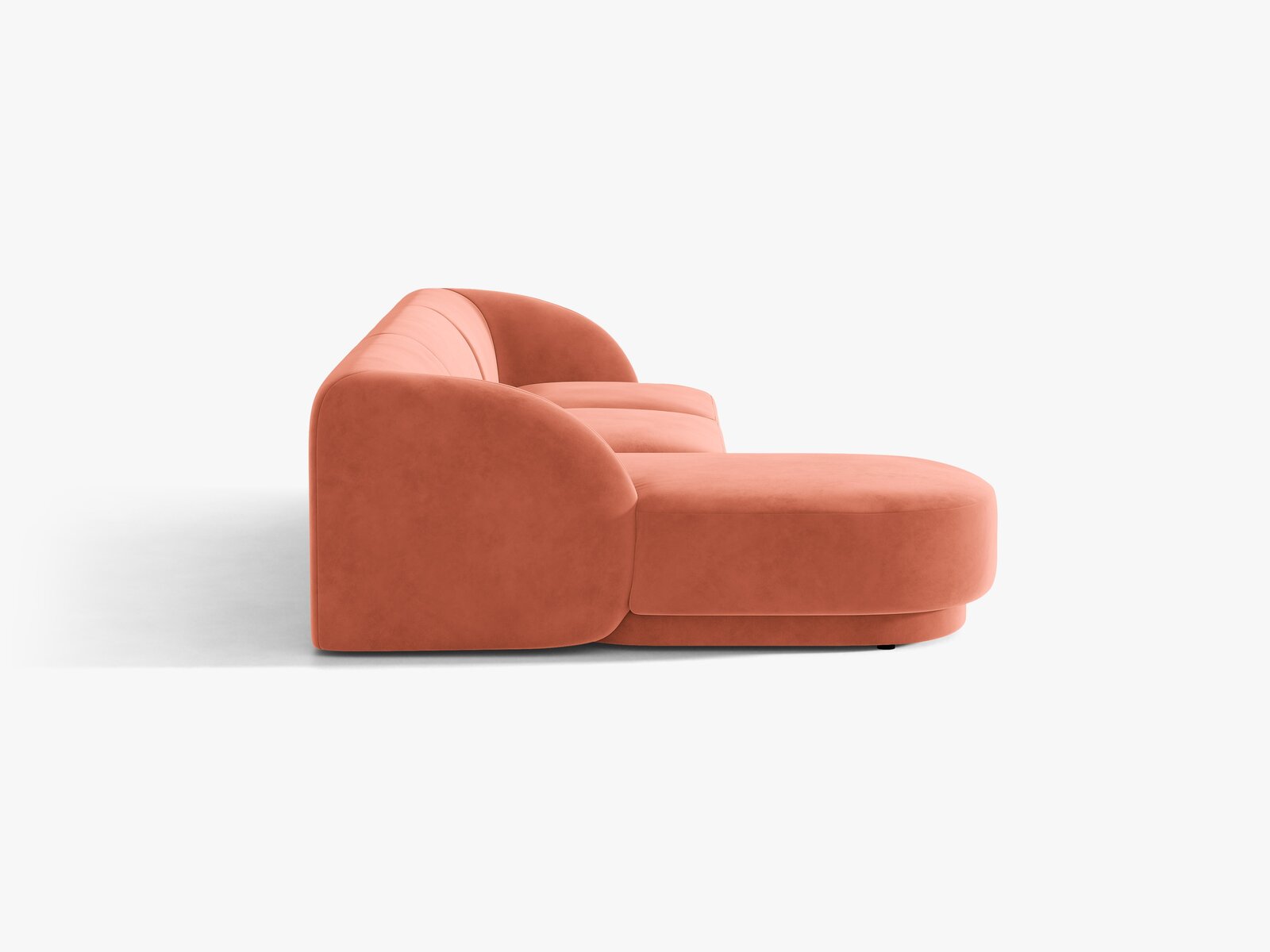 Micadoni Ecksofa Miley 4-Sitzer Links Samt Venus Koralle