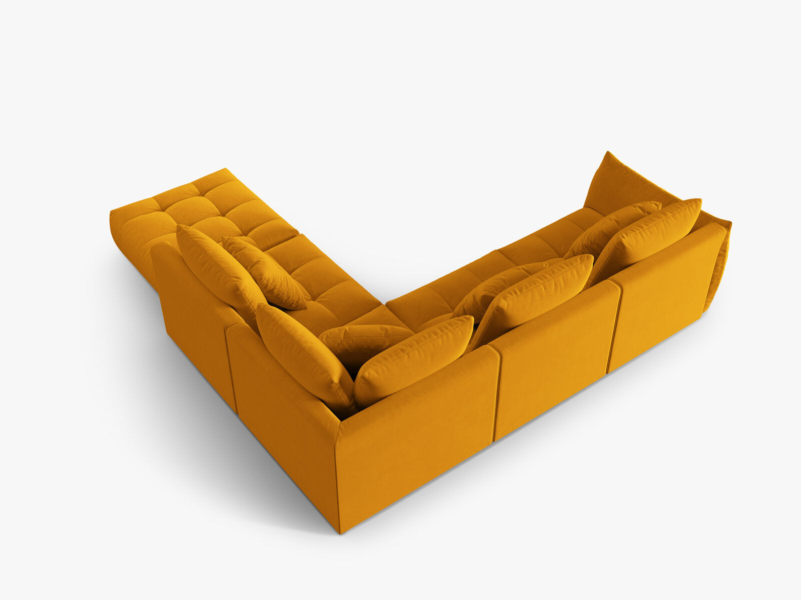 Micadoni Ecksofa Bloom 5-Sitzer Rechts Samt Gelb