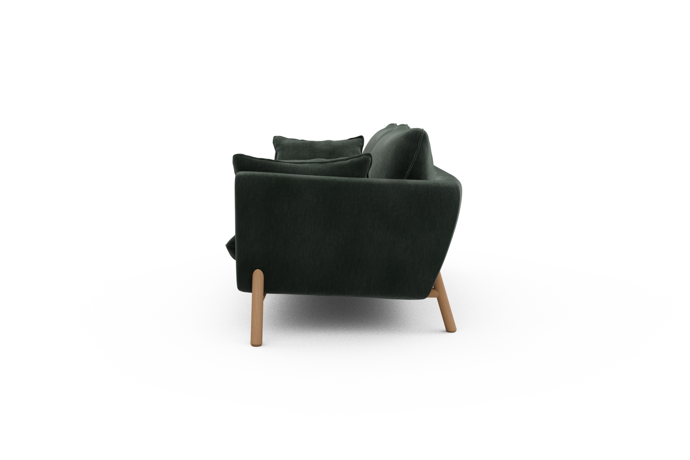 Sofa Emil 2-Sitzer Beinfarbe Eiche Natur Smooth-Laurel-Green