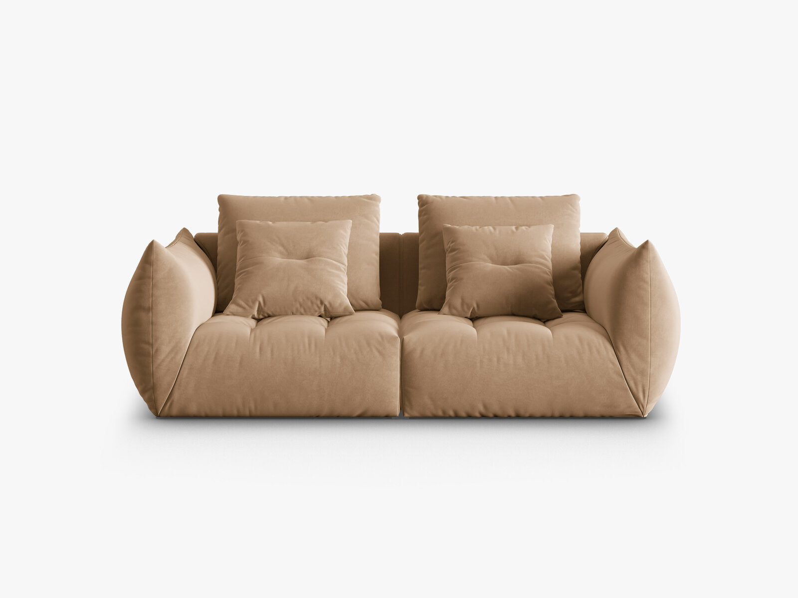 Micadoni Sofa Bloom 3-Sitzer Samt Sand