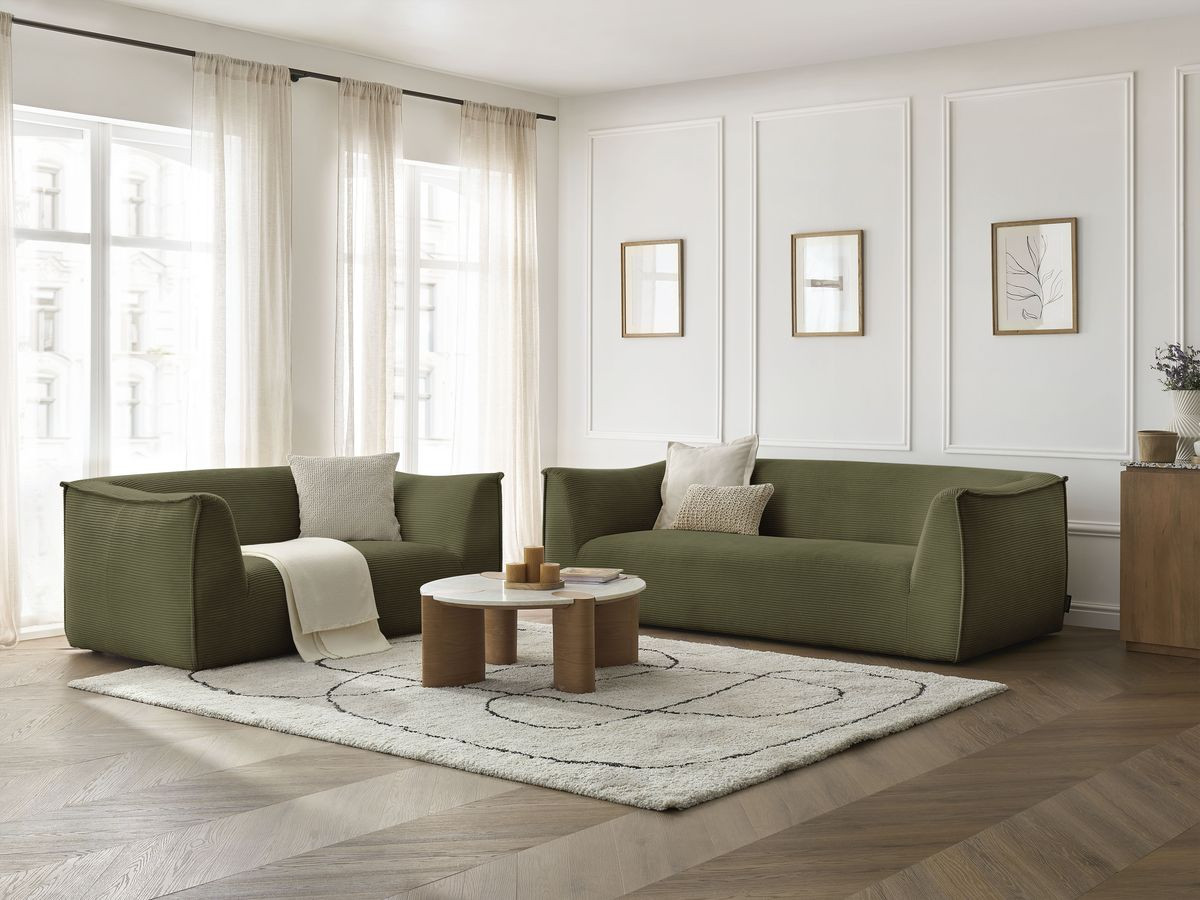 Bobochic Giorgia Sofa 5-Sitzer 412 × 100 cm Cordsamt Grün