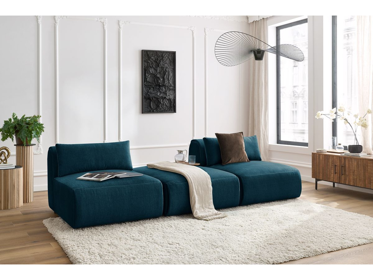 Bobochic Jeanne Sofa 3-Sitzer Samt Dunkelblau