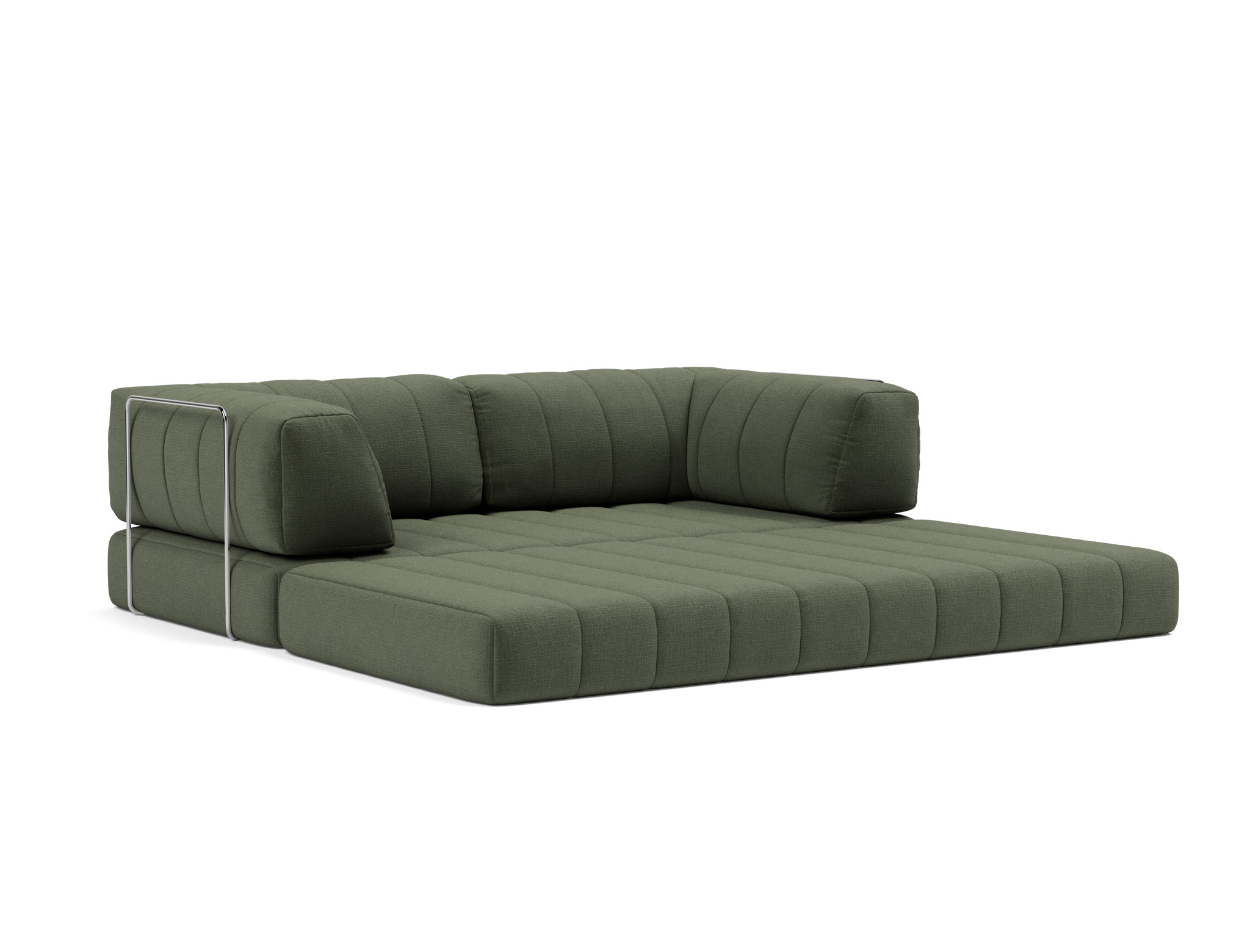Schlafsofa CozyPad mit Armlehnen Chenille Esina 413-Olive-Green