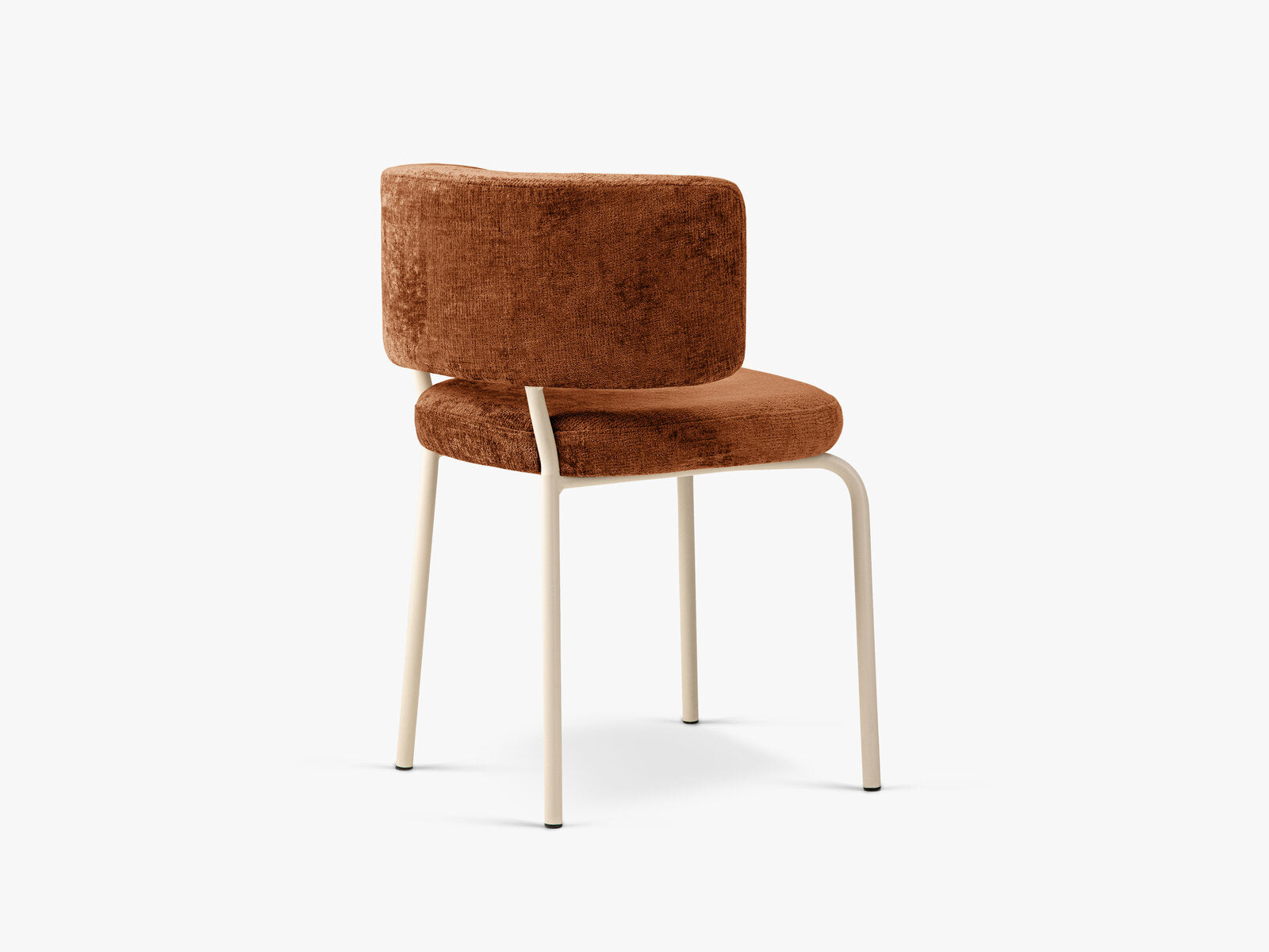 Micadoni Dora Samtiger Stuhl Chenille Perfect Harmony Terrakotta Creme