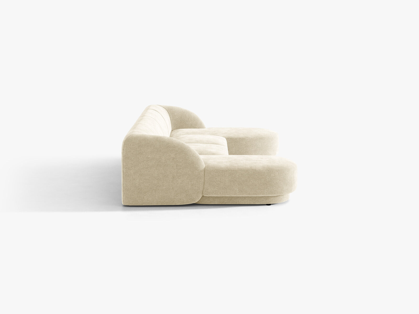 Micadoni Panorama-Sofa Miley 5-Sitzer Chenille Haga Helles Beige