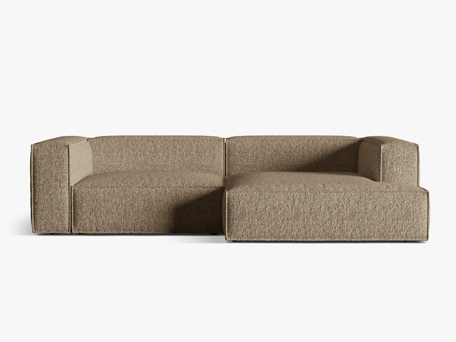 Micadoni Ecksofa Nuria 4-Sitzer Rechts Boucle Cappuccino