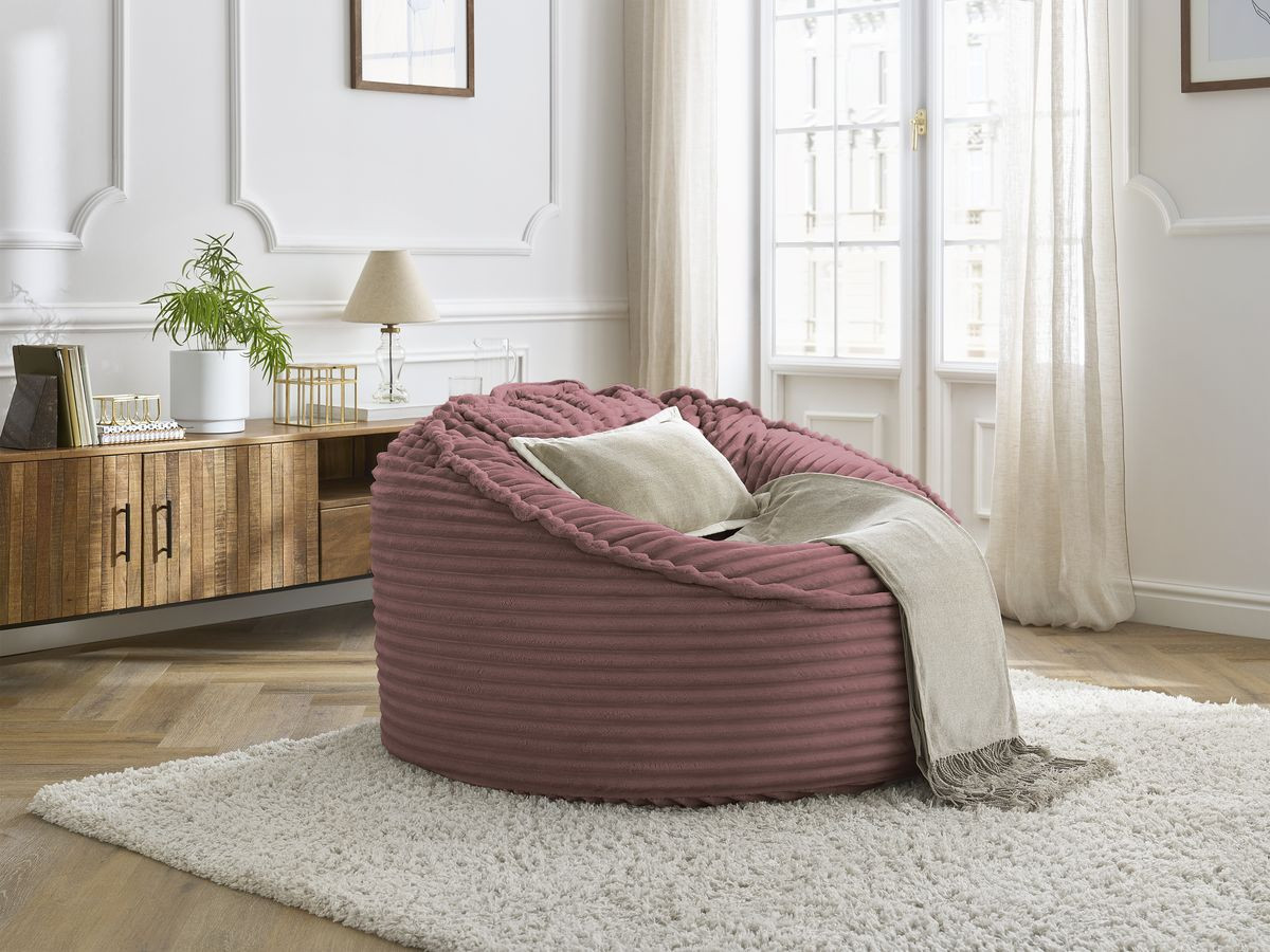 Bobochic Socrate Pouf Breitcord weich Rosa
