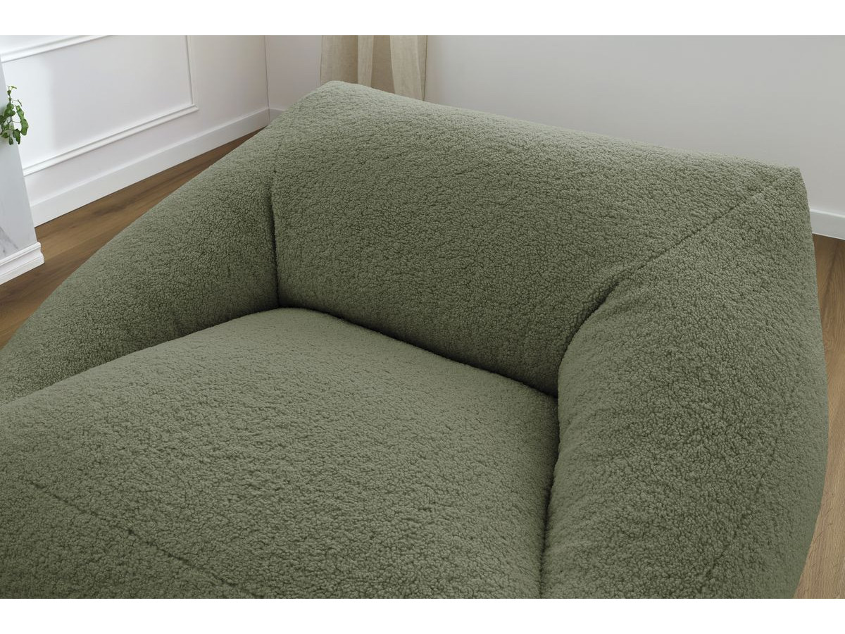 Bobochic Lilibet Pouf Bouclé-Stoff Grün