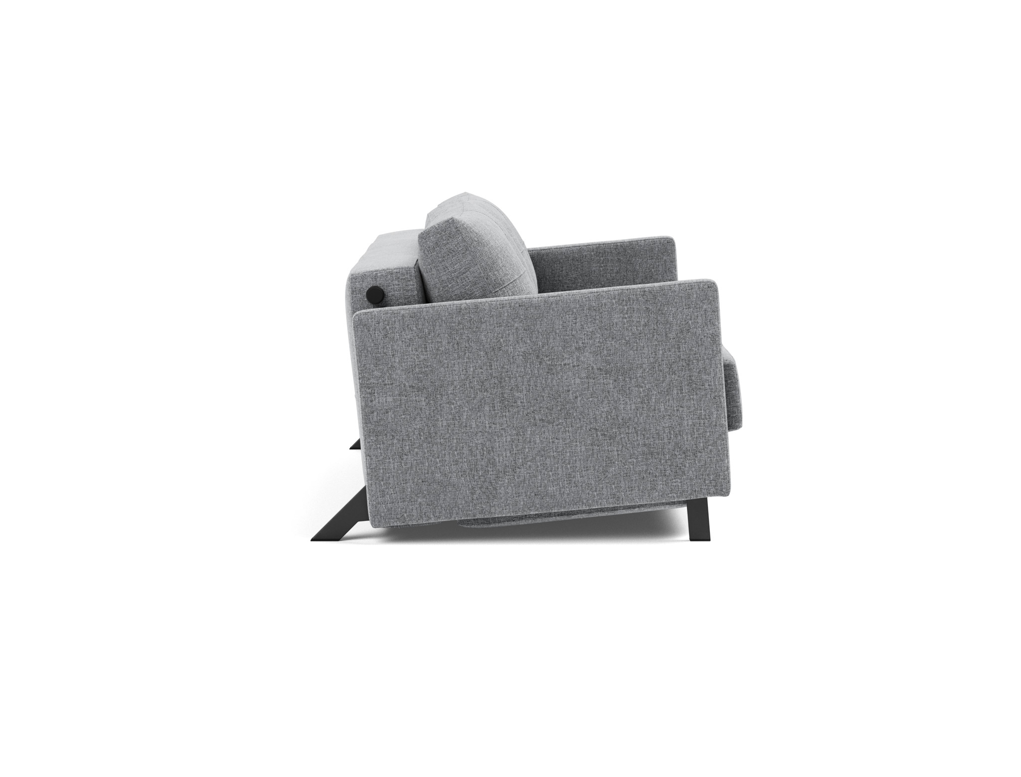 Schlafsofa Cubed mit Armlehnen 140 Strukturierter Stoff Twist 565-Granite