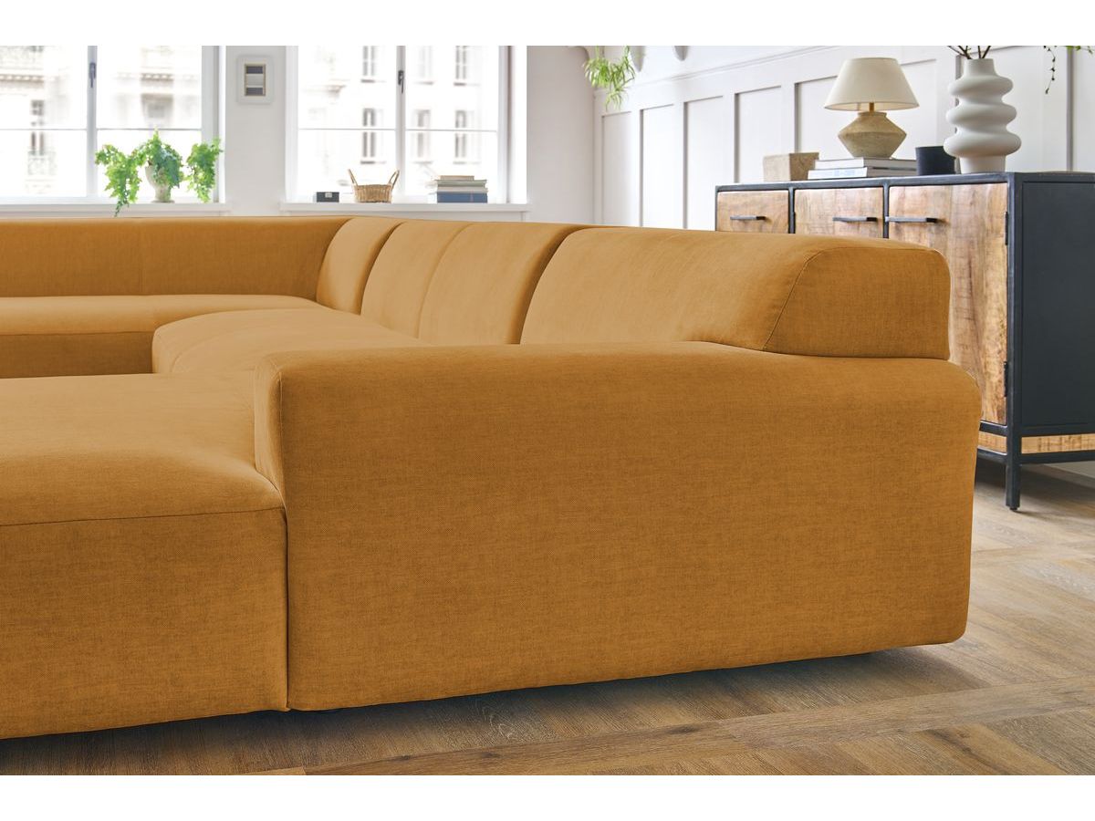 Bobochic Lavena Wohnlandschaft 399 × 220 cm Samt Gelb Ecke rechts