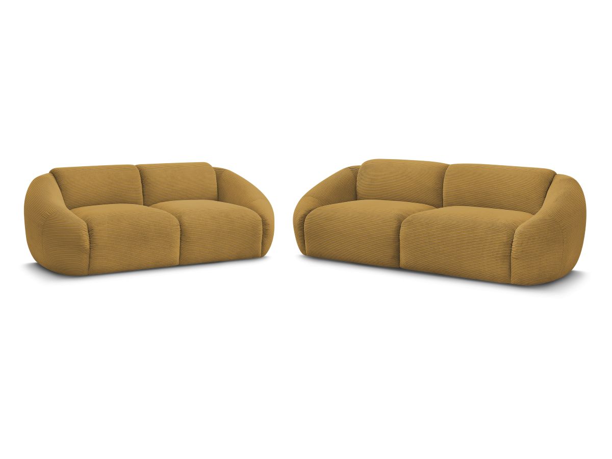 Bobochic Tina Sofa 5-Sitzer Cordsamt Gelb