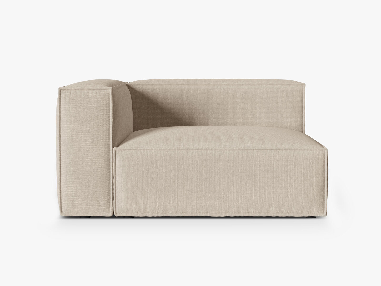 Micadoni Eckmodul Nuria 2-Sitzer Links Strukturierter Stoff Beige
