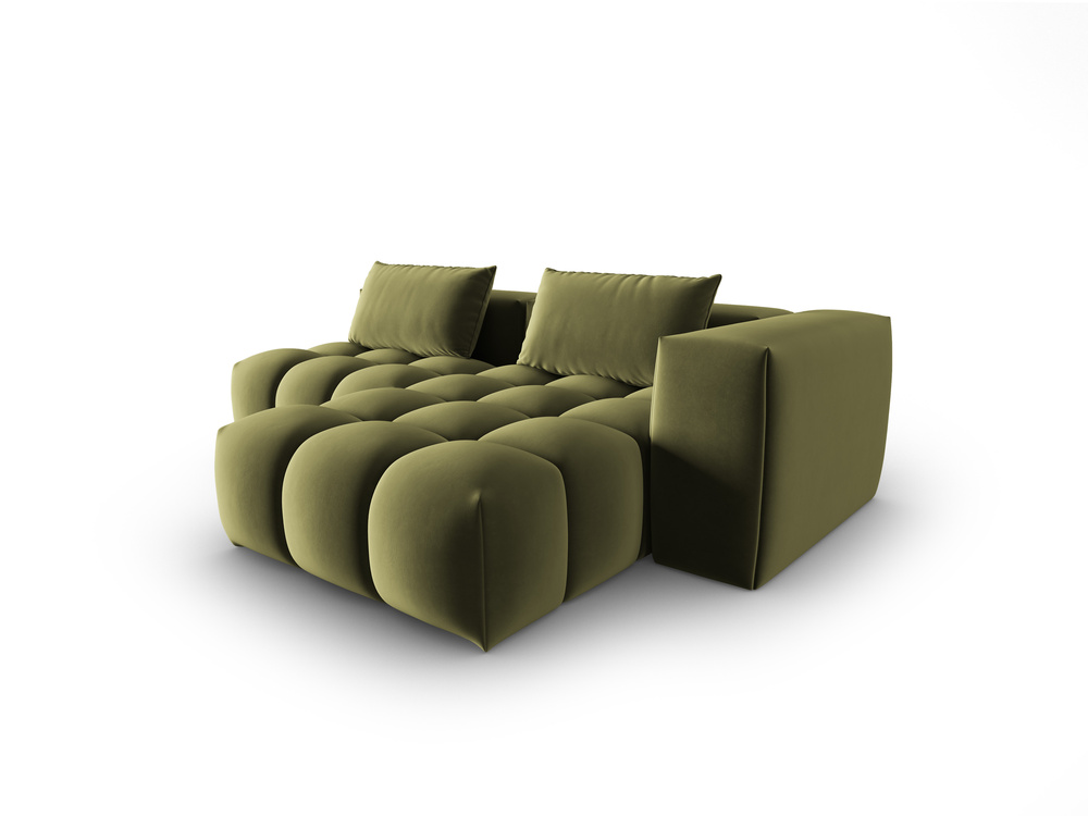 Cosmopolitan Design Ecksofa Verona 3-Sitzer offen Samt Casino Hellgrün Rechts