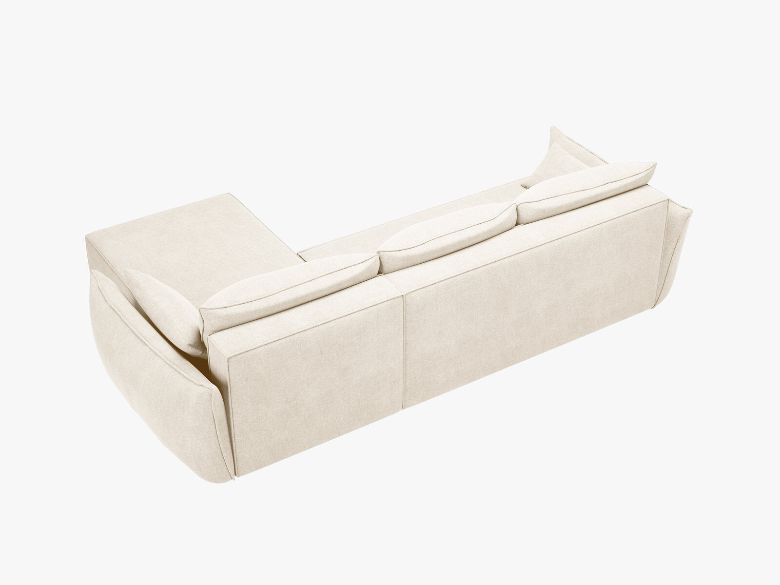 Micadoni Kaelle Ecksofa 4-Sitzer mit Schlaffunktion Links Chenille Over The Horizon Helles Beige