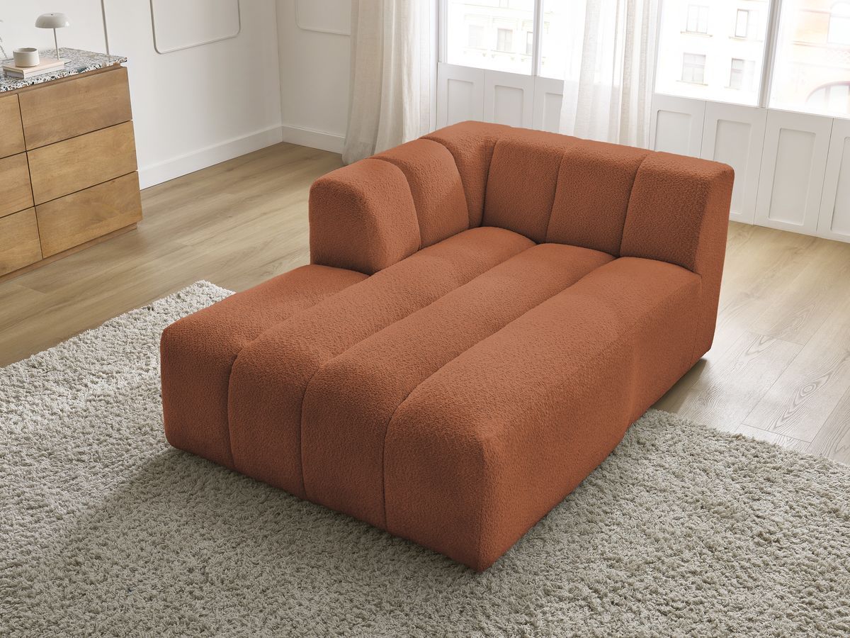 Bobochic Annecy Méridienne-Modul Bouclé-Stoff Orange Ecke links
